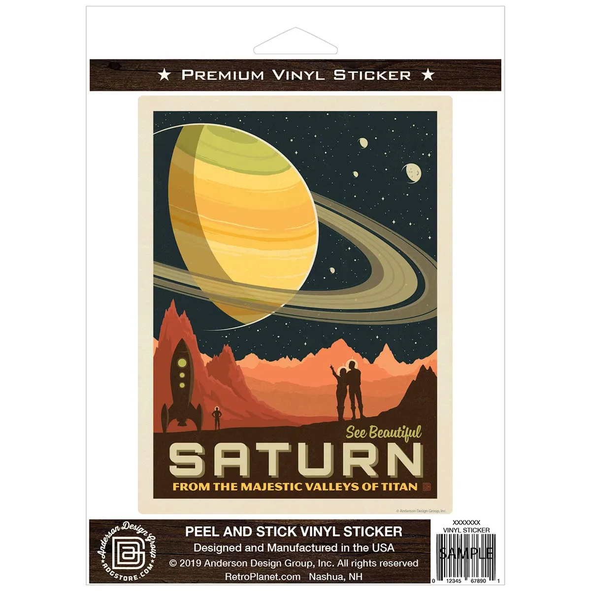 Saturn Space Travel Vinyl Sticker