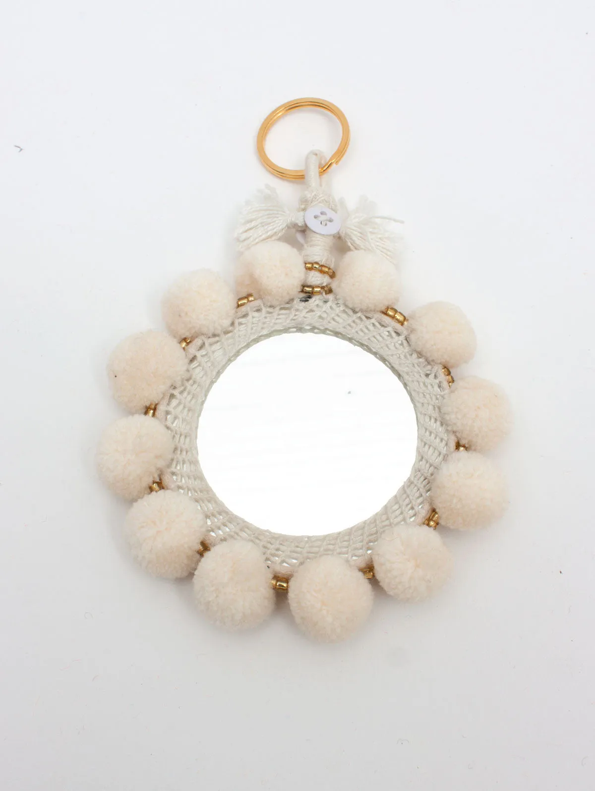 Super Pom Pom Mirror Keyrings, Oversized