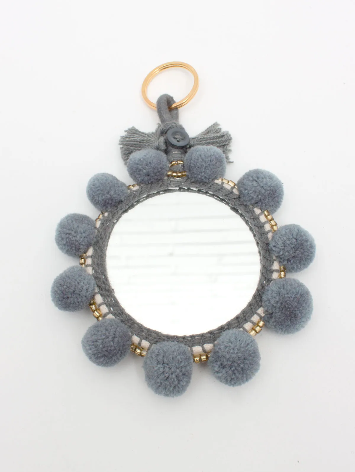 Super Pom Pom Mirror Keyrings, Oversized