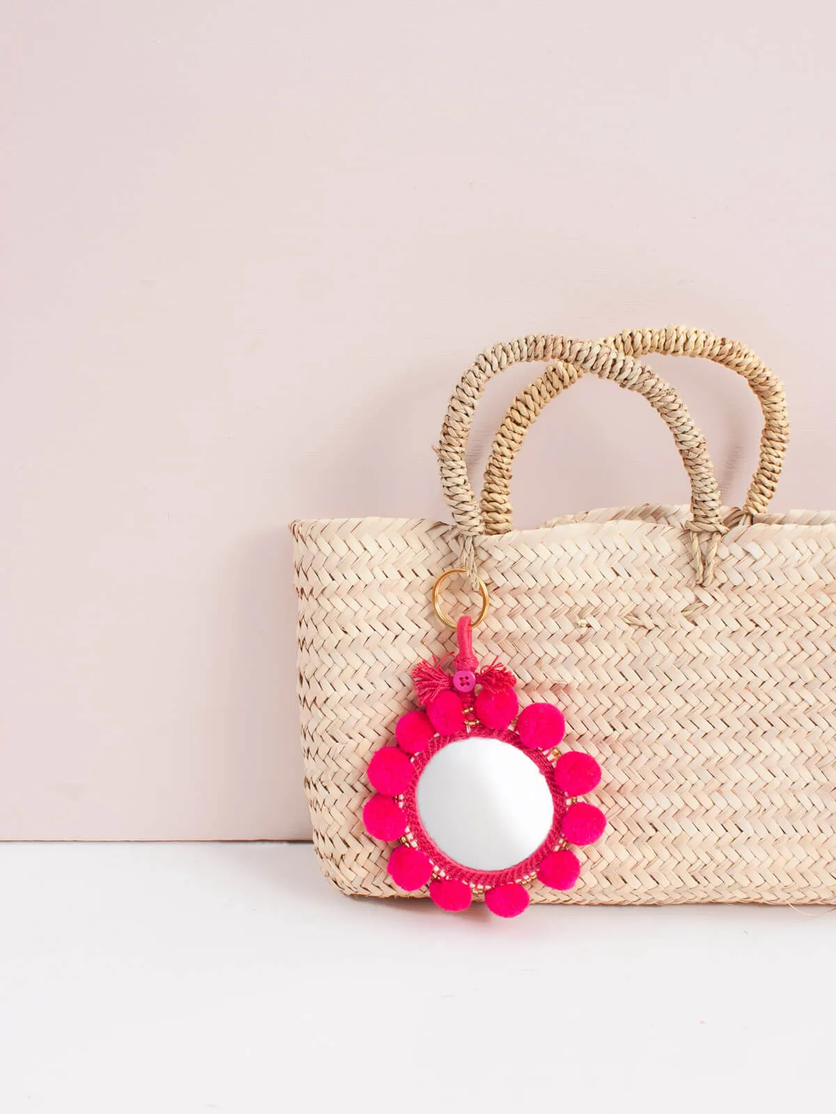 Super Pom Pom Mirror Keyrings, Oversized