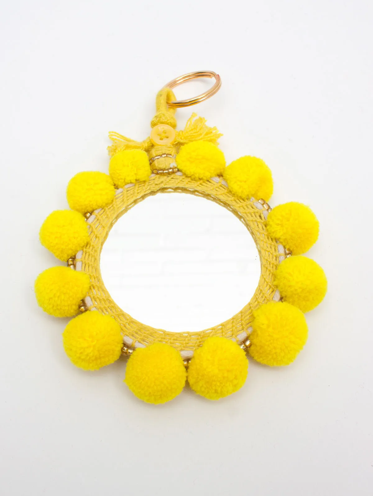 Super Pom Pom Mirror Keyrings, Oversized