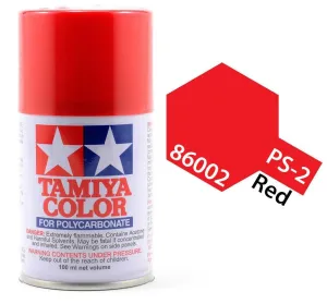 Tamiya 86002 PS-2 Red Polycarbonate Spray Paint 100ml TAM86002