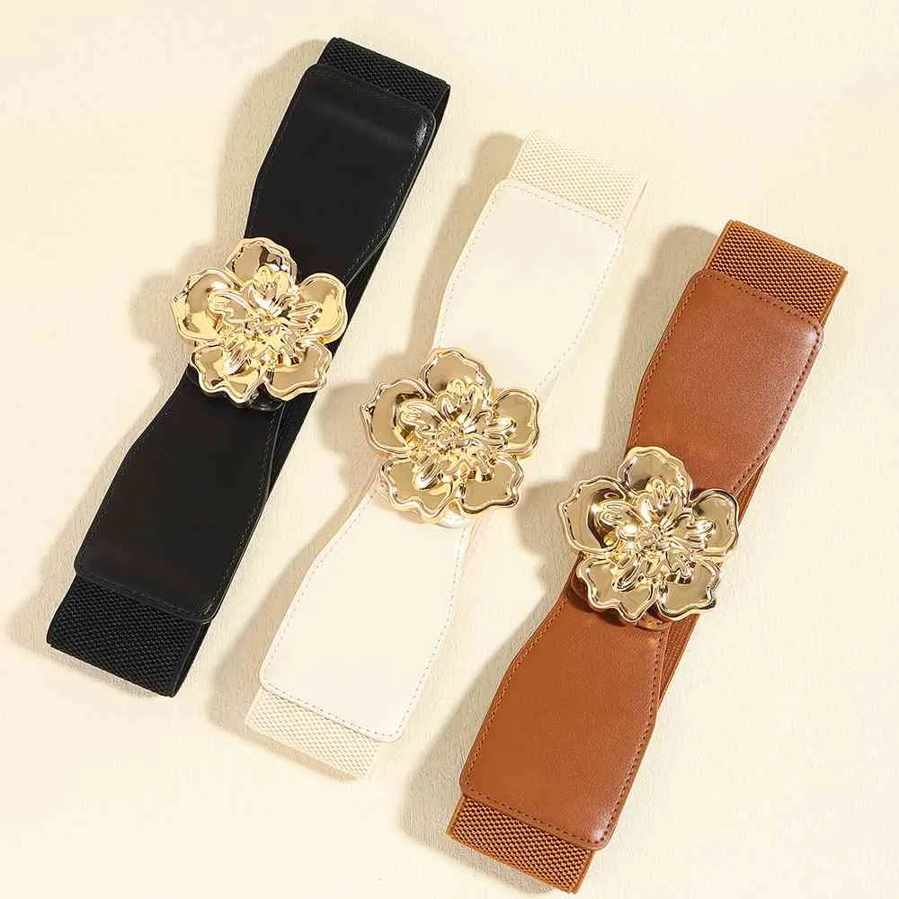 TEEK - Flower Buckle Elastic Belt