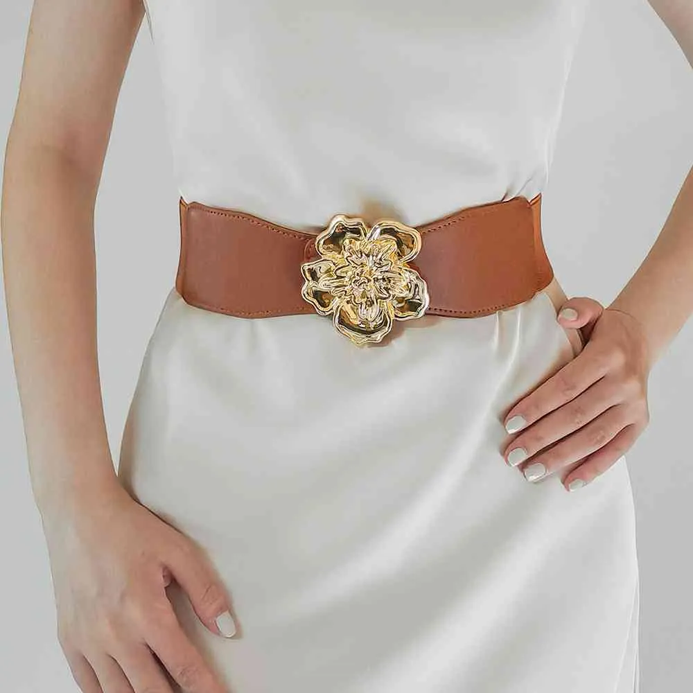 TEEK - Flower Buckle Elastic Belt