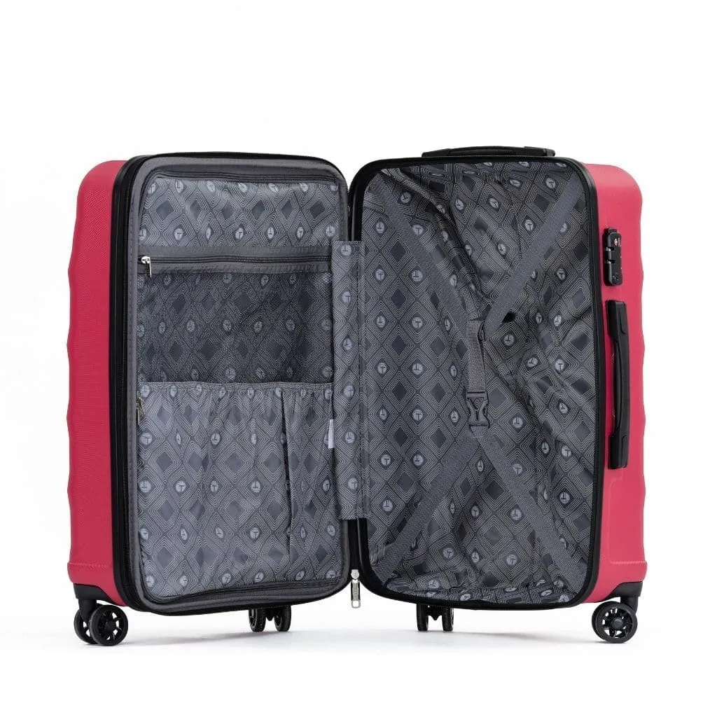 Tosca Bahamas 3 Piece Hardsided Suitcase Set - Red
