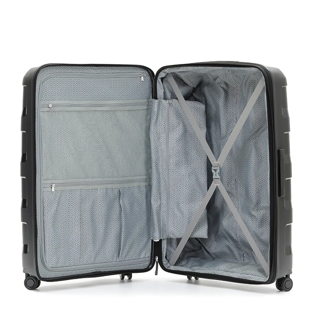 Tosca Luggage - Comet Large 81cm Hardsided Expander Suitcase in Black