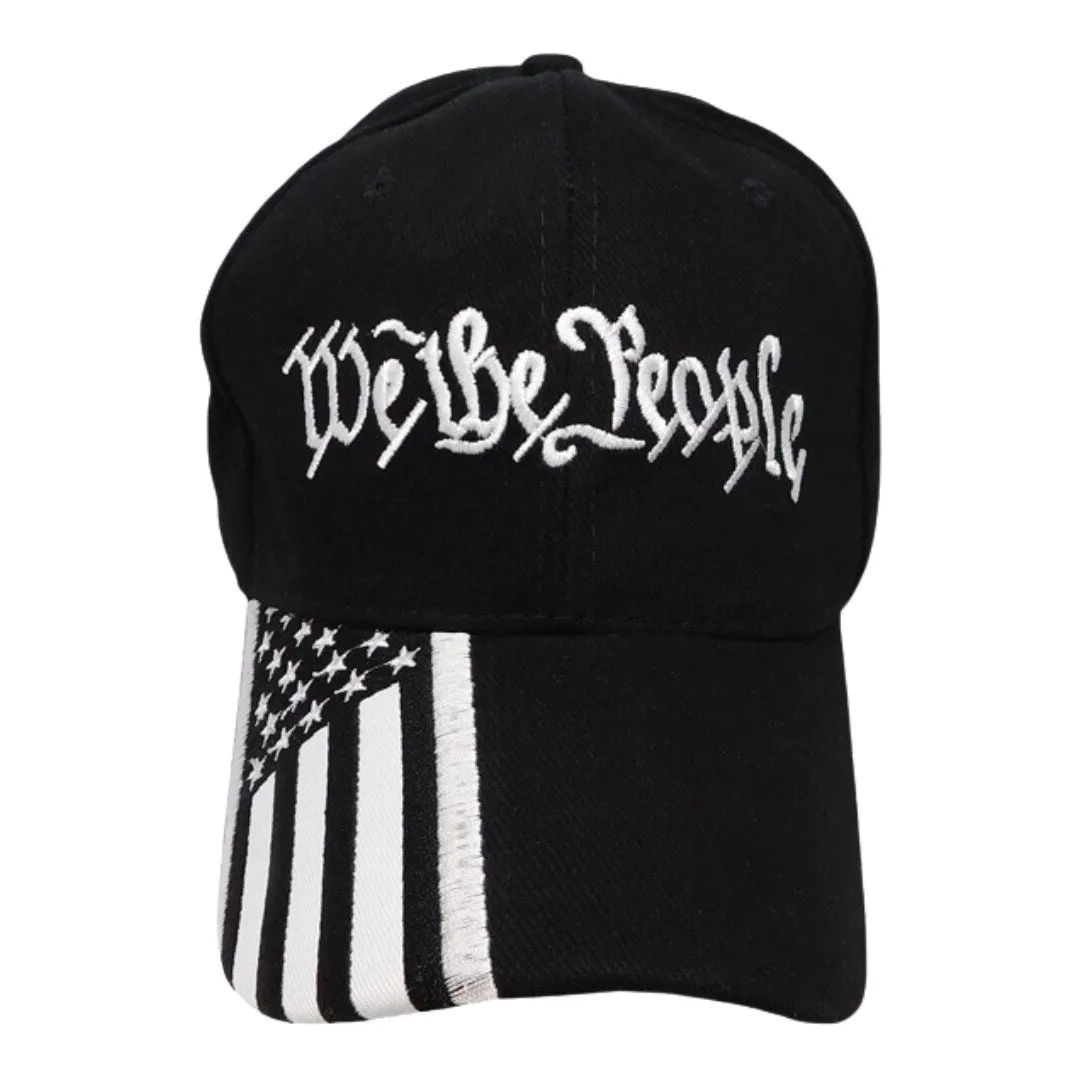 We the People Embroidered Hat with Flag Bill